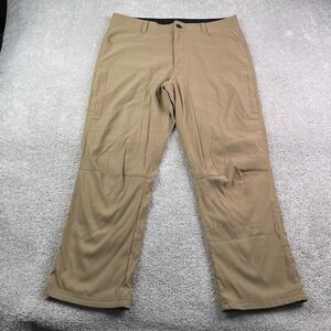 Orvis Pants Mens 36x29 Brown Performance Stretch Fleece Lined Water Repellent